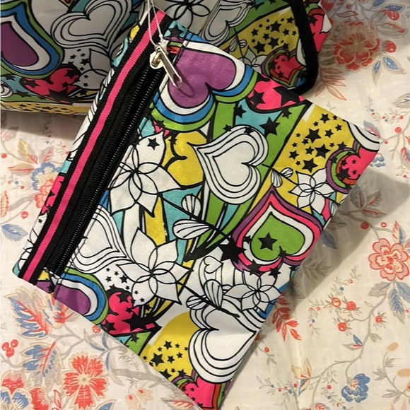 XHILARATION Boho Multicolor Overnight Tote Bag & cosmetic bag - Picture 4 of 14